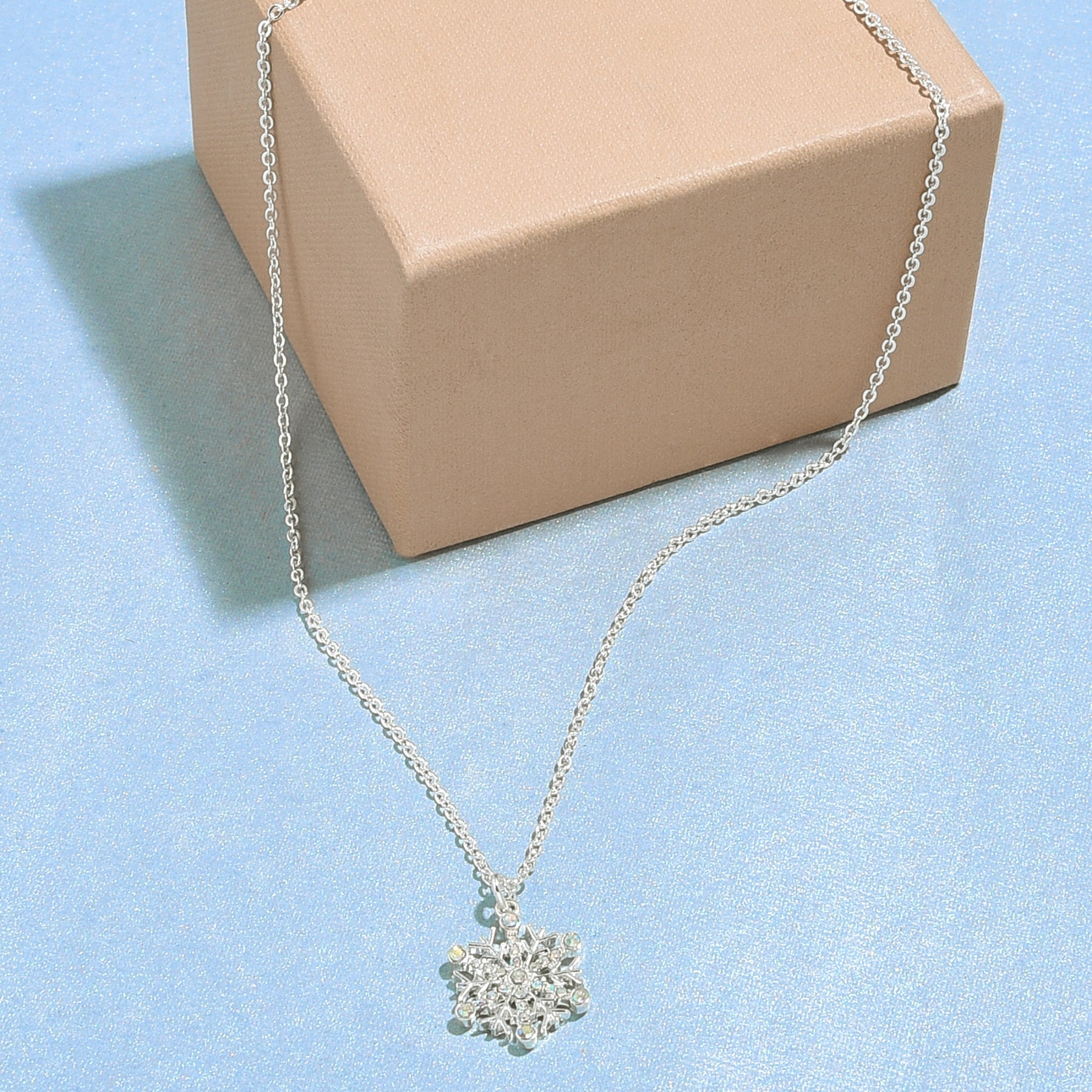 Accessorize London Women's Carded Silver Gifting Sparkle Snowflake Pendant Necklace