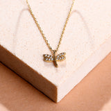 Real Gold Plated Dragonfly Pendant Necklace For Women By Accessorize London
