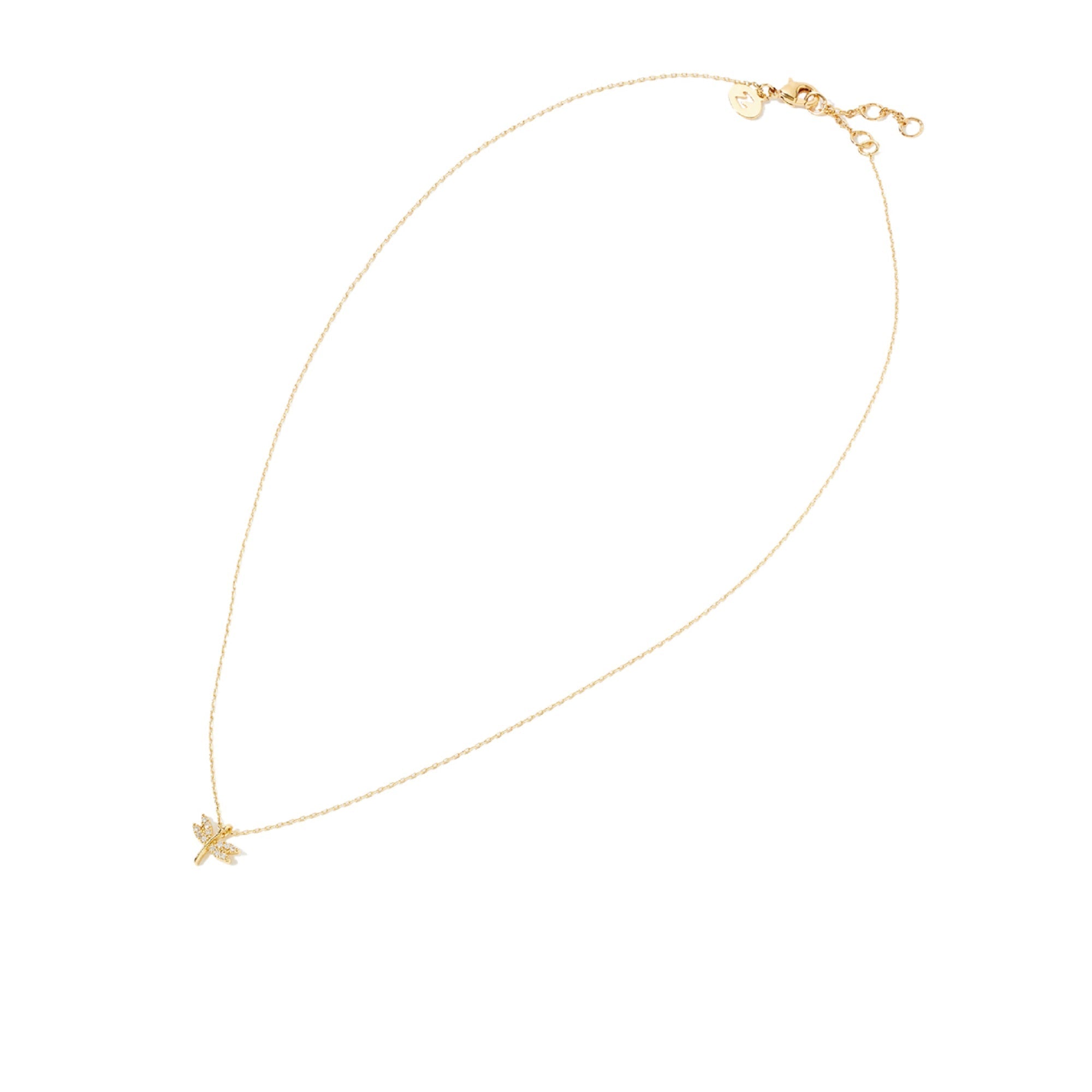 Real Gold Plated Dragonfly Pendant Necklace For Women By Accessorize London