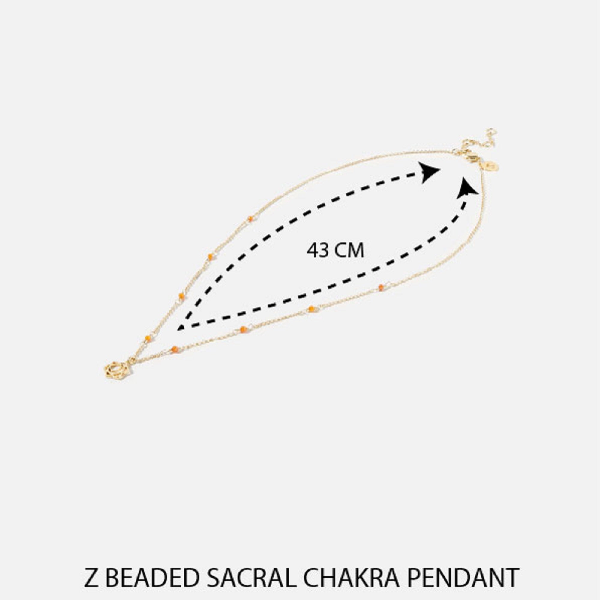 Real Gold Plated Beaded Sacral Chakra Pendant necklace For Women By Accessorize London