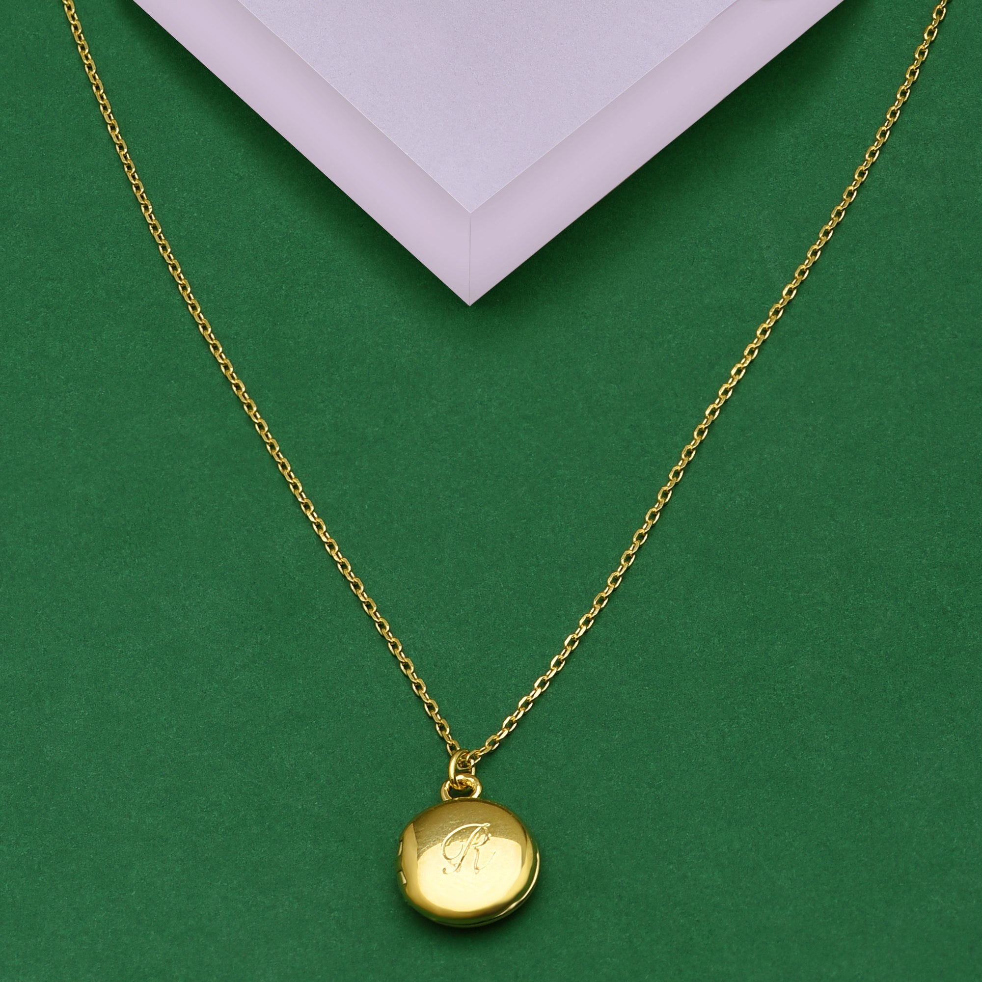 Buy R Letter Gold Locket Online - Accessorize India