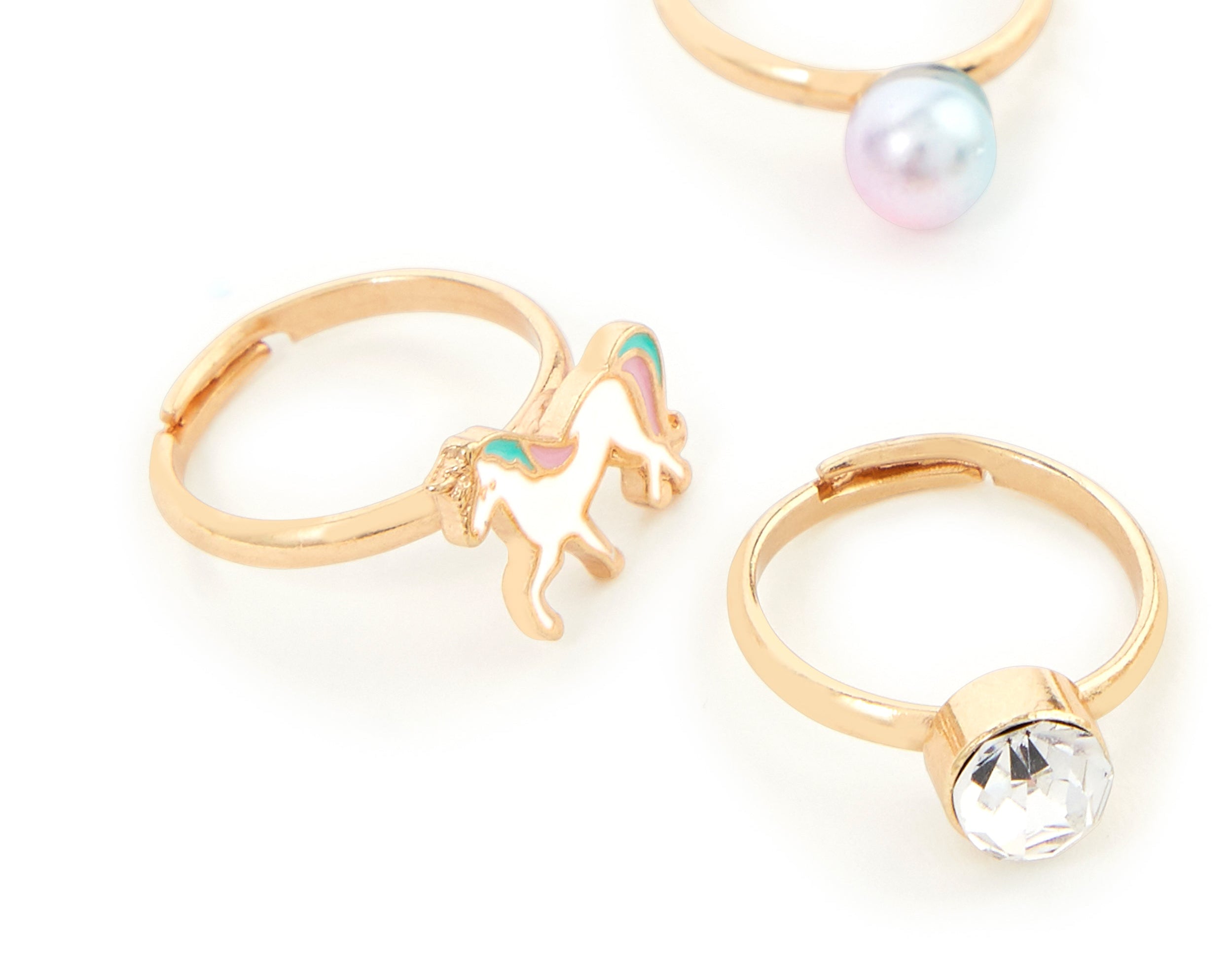 Accessorize Girl set of 5 Unicorn Ring Set