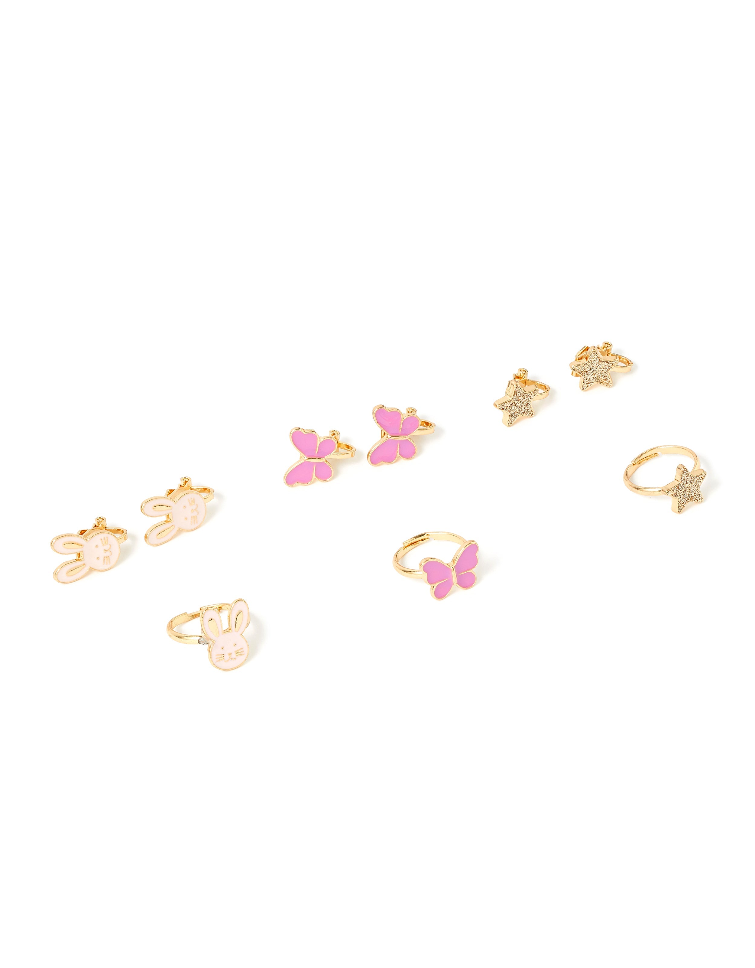Accessorize Girl Bunny Clip On Earrings And Ring Set Accessorize India