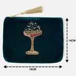 Accessorize London women's Green Velvet Cocktail Pouch wallet