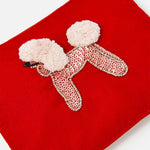 Accessorize London women's Red Velvet Red Poodle Pouch wallet