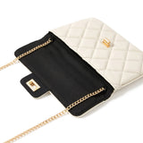 Accessorize London Women's Faux Leather White Quilted Sling bag