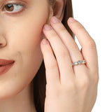Accessorize London Women's Feel Good Bezel Cut Eternity Ring-Small