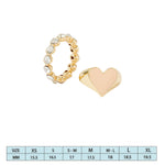 Accessorize London Women's Gold Feel Good Set of 2 bezel & Heart Signet Rings-Small