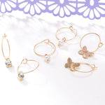 Accessorize London Women's Gold Set Of 3 Butterfly Hoop Earrings