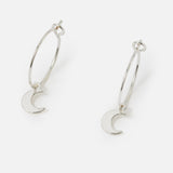 Accessorize London Women's Silver 3 X Star Moon Hoop Earring Pack
