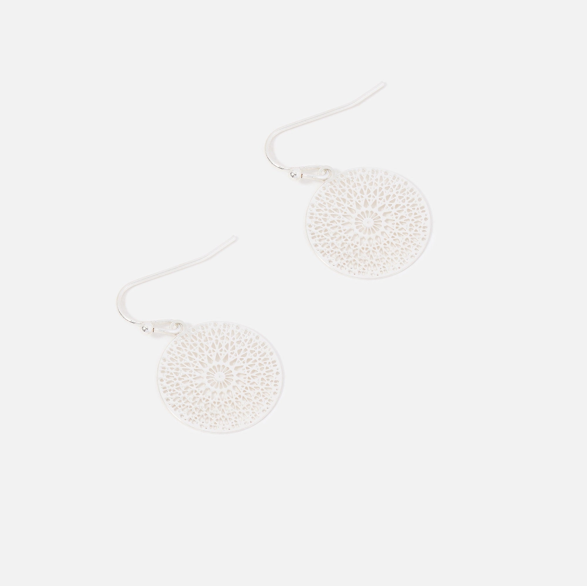 Accessorize London Women's Silver Filigree Short Drop Earring - Accessorize India