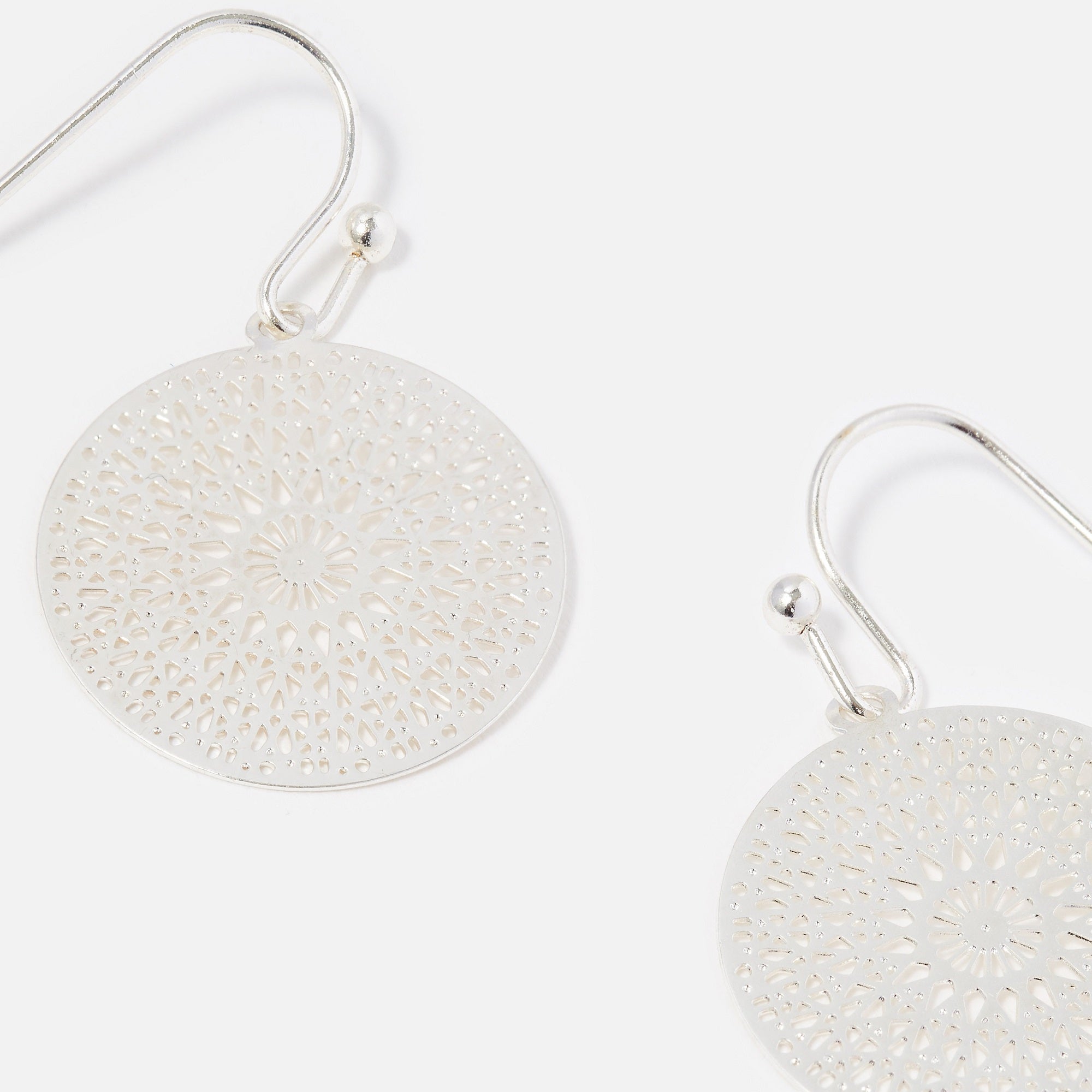 Accessorize London Women's Silver Filigree Short Drop Earring - Accessorize India