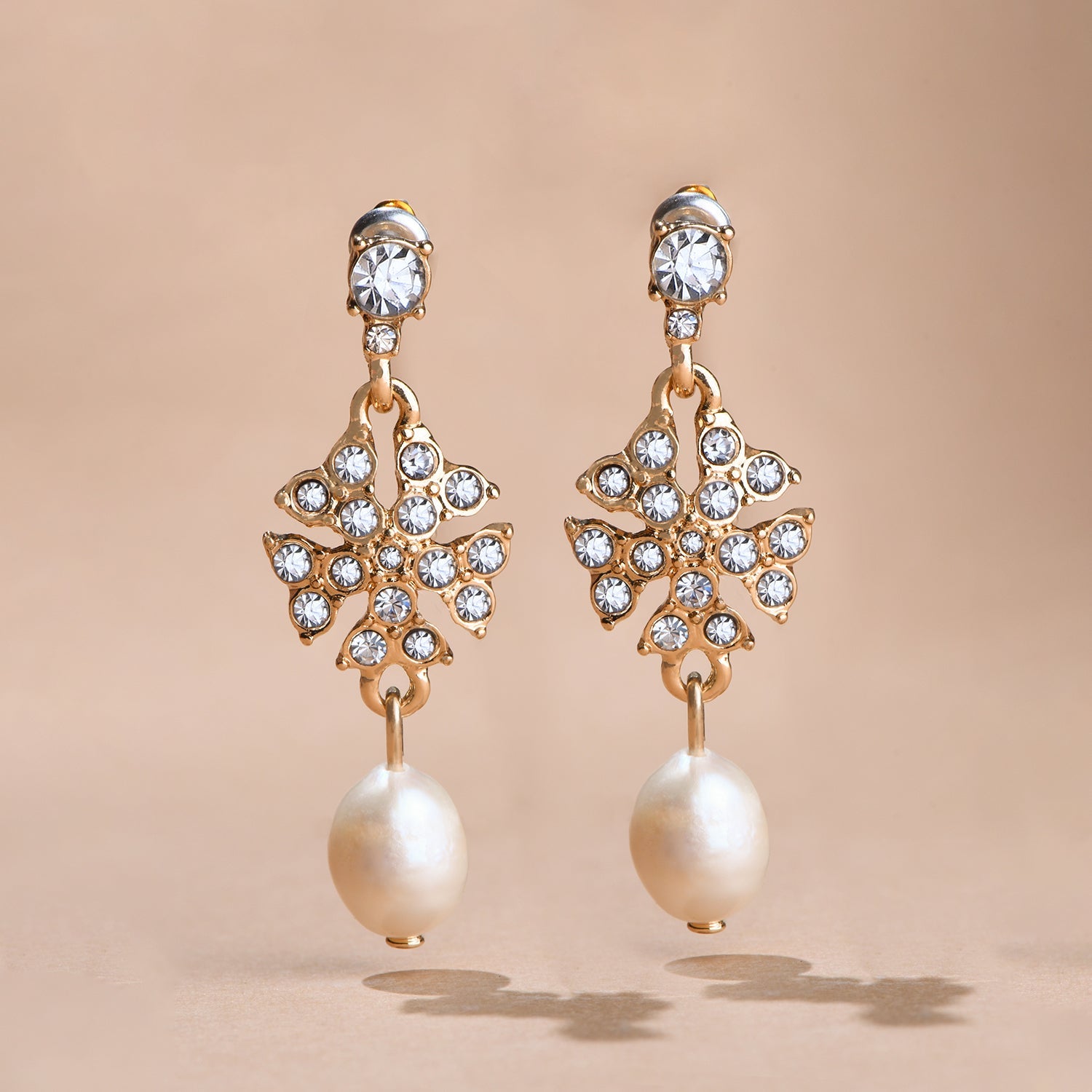 Accessorize London Women'S Gold Crystal Pearl Drop Earring