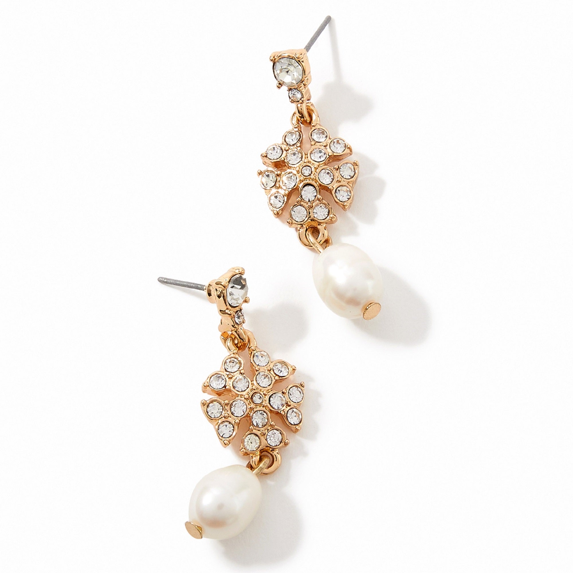 Accessorize London Women'S Gold Crystal Pearl Drop Earring