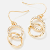 Accessorize London Women's Gold Linked Circles Short Drop Earring