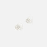 Accessorize London Women's Silver Pave Circle Short Drop Earring