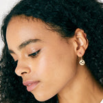 Accessorize London Women's Gold Cut Out Star Coin Hoops Earring