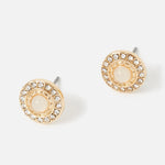 Accessorize London Women's Gold Stone Pave Stud Earring