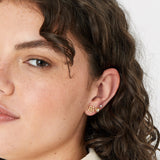 Accessorize London Women's Gold 3 X Flower Stud Earring Set