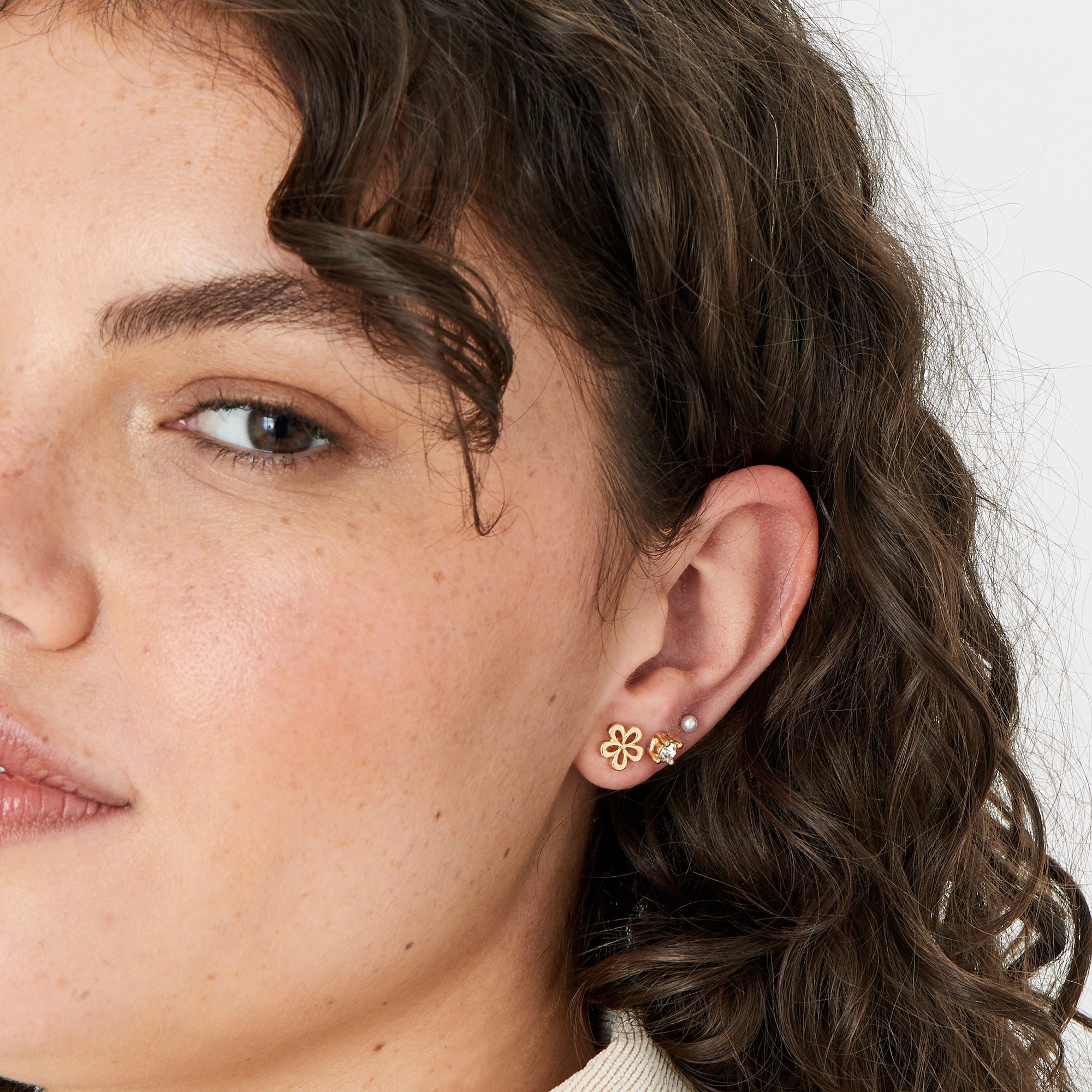Accessorize London Women's Gold 3 X Flower Stud Earring Set - Accessorize India