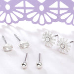 Accessorize London Women's Silver 3X Starburst Stud Earring Set