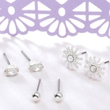 Accessorize London Women's Silver 3X Starburst Stud Earring Set