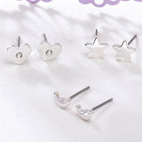 Accessorize London Women's Silver 3 X Star Heart Stud Earring Set