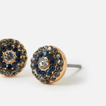 Accessorize London Women's Blue Harvest set of 5 Mixed Shapes Stud Earring Set