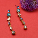 Accessorize London Women's Blue Harvest Slinky Eclectic Stones Drop Earring