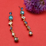 Accessorize London Women's Blue Harvest Slinky Eclectic Stones Drop Earring