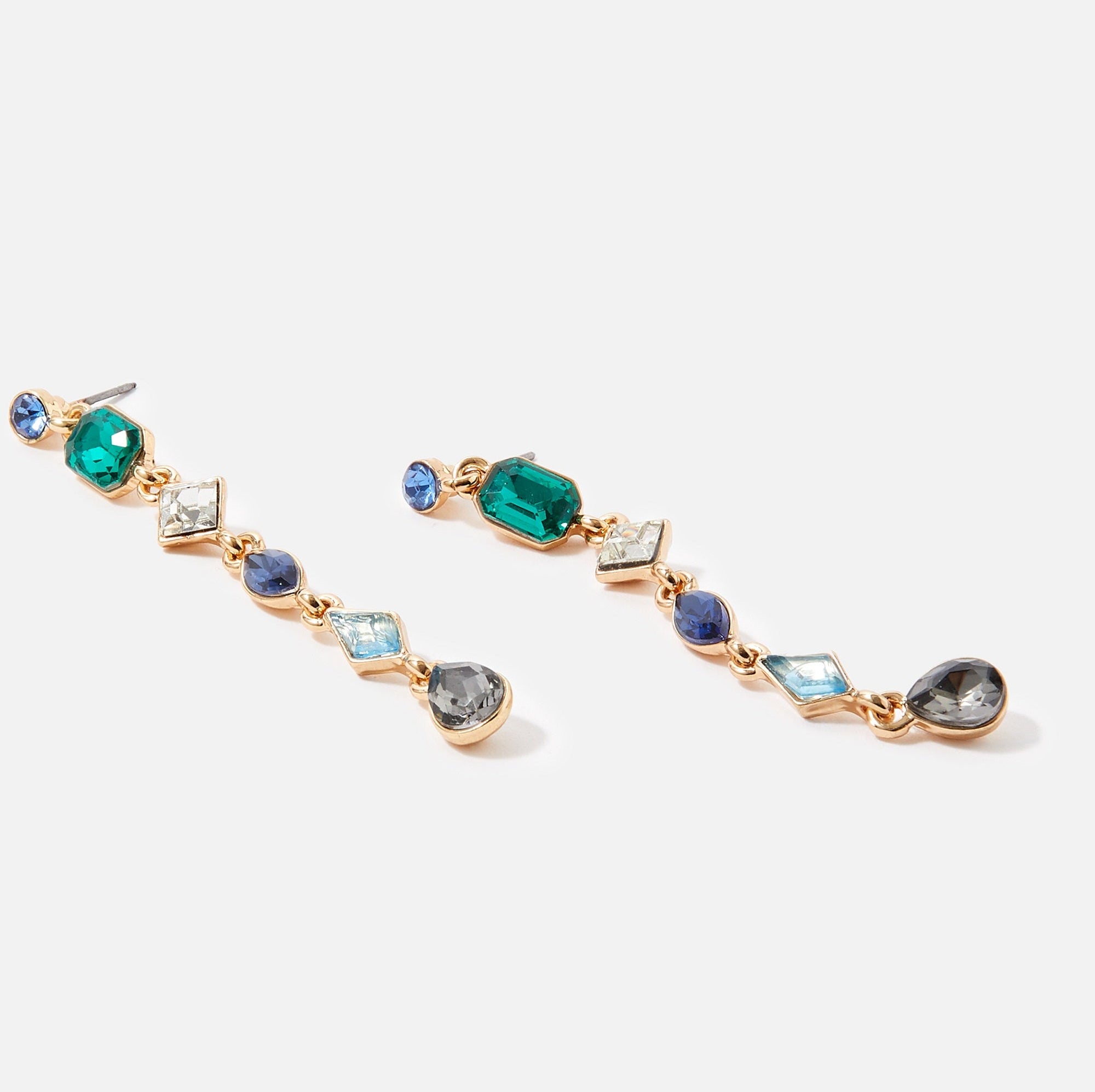 Accessorize London Women's Blue Harvest Slinky Eclectic Stones Drop Earring