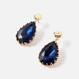 Accessorize London Women's Blue Harvest Fancy Gem Short Drops earring