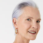 Accessorize London Women'sBlue Harvest Engraved Lines Chunky Hop Earring