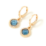 Accessorize London Women'S Blue Stone & Halo Huggie Hoop Earring