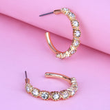 Accessorize London Women's Gold Diamante Flower Hoop Earring