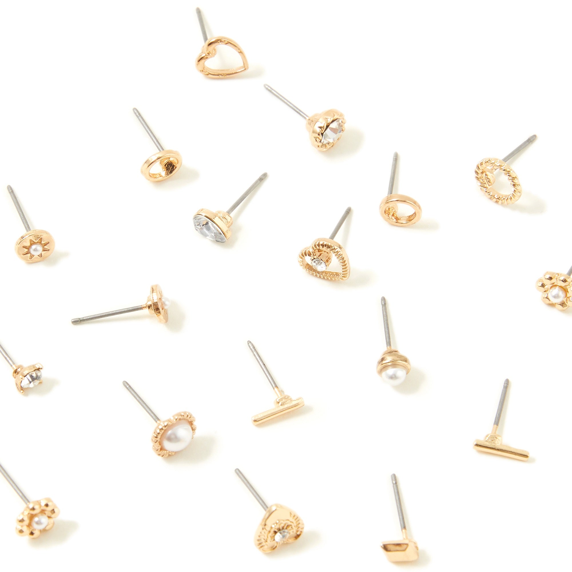 Accessorize London Women's Blue Harvest Set of 20 Pearl Stud Earring