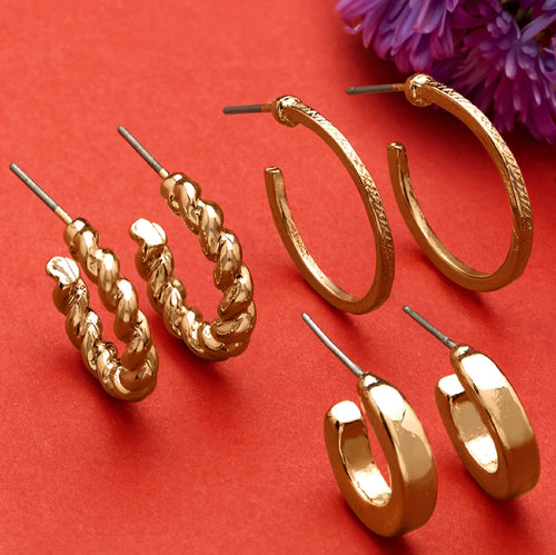 Accessorize London Women's set of 3 Hoop Earring Pack