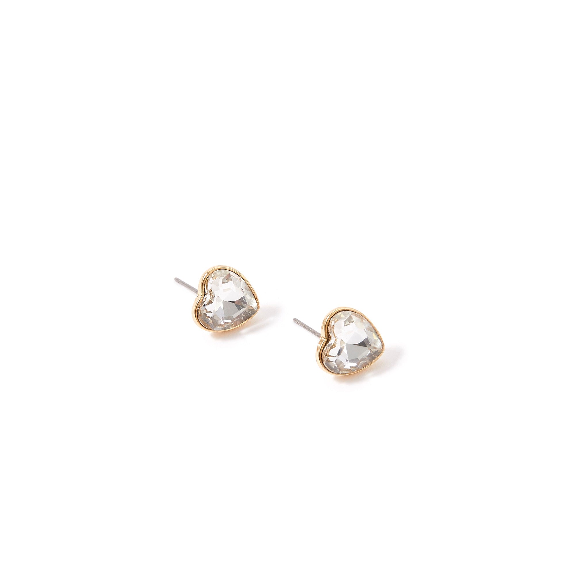 Accessorize London Women's Silver Pastel Pop Heart Crystal Stud earring