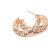 Accessorize London Women's Pastel Pop Crystal Pave All Over Hoops Earring