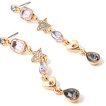 Accessorize London Women's Pastel Pop Star And Hearts Long Drop Earring