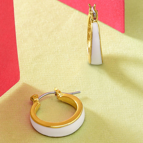 Accessorize London Women's Dfg Pastel Pop Enamel Inlay Hoops