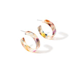 Accessorize London Women's Pink & Blue Harvest Tort And Pearlescent Hoop Earring