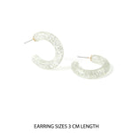 Accessorize London Women's Silver Pastel Pop Resin Glitter Hoop Earring
