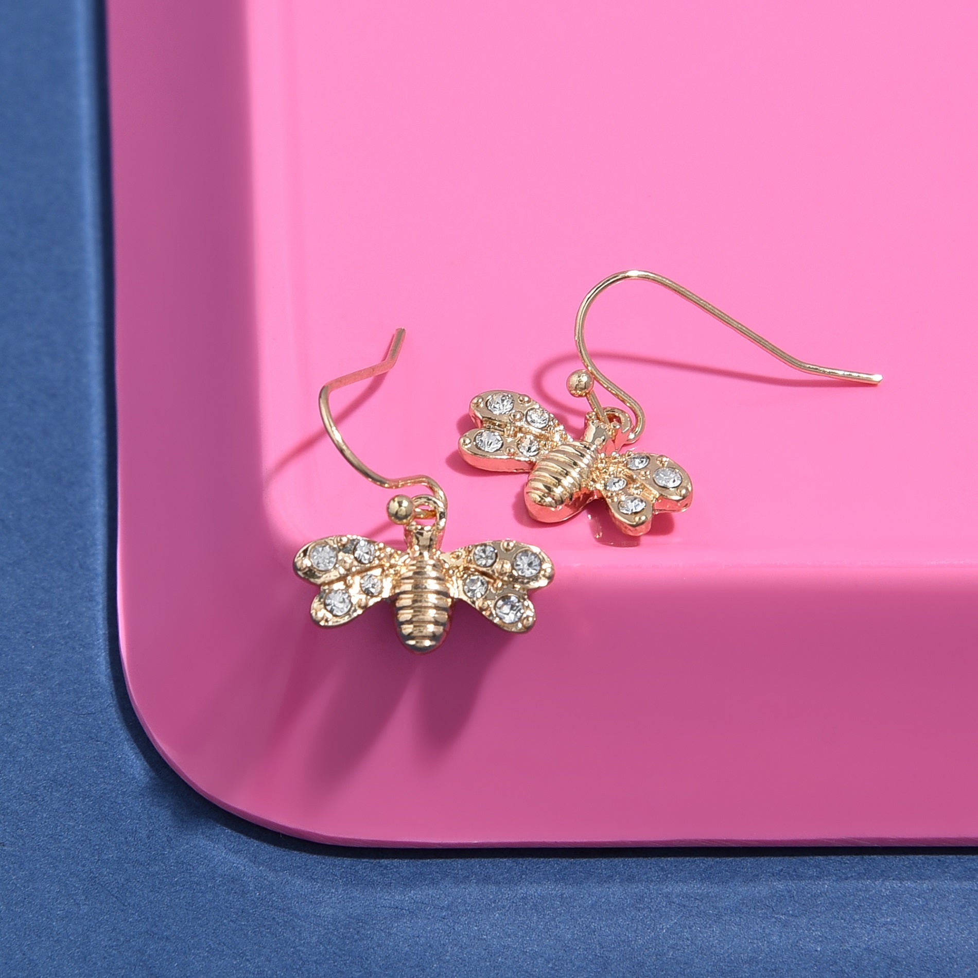 Accessorize London Women's Gold Bee Short Drop Earring