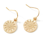 Accessorize London Women's Gold Star Imprint Coin Short Drop Earring