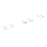 Accessorize London Women's Silver Set of 3 Stars Moon Stud Earring Pack