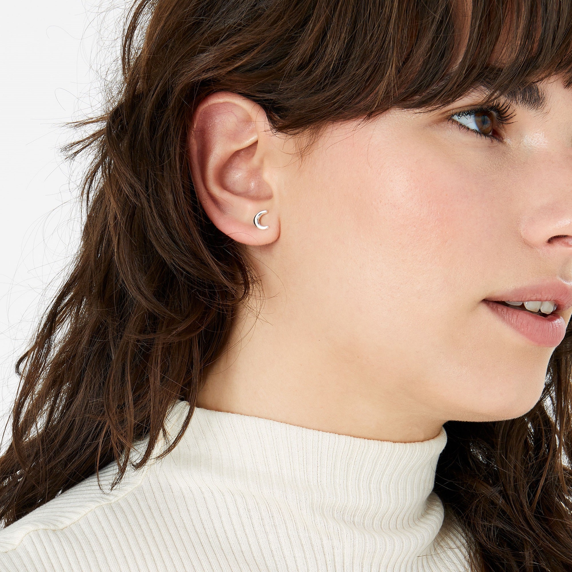 Accessorize London Women's Silver Set of 3 Stars Moon Stud Earring Pack