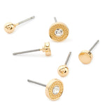 Accessorize London Women's Gold Set of 3 Circles Stud Earring Pack