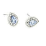 Accessorize London Women's Blue Pear Crystal Stud Earring