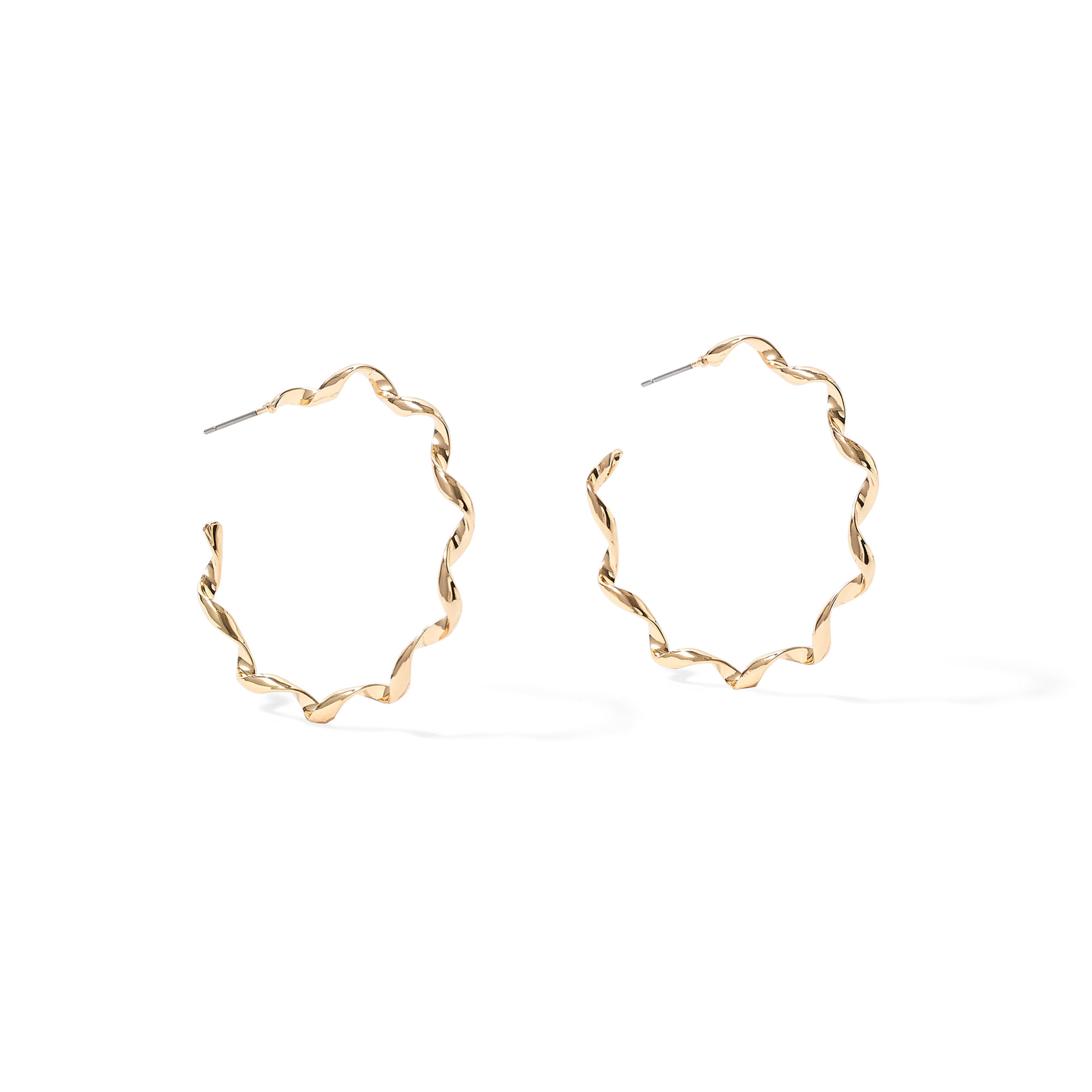 Accessorize London Women's Gold Pastel Pop Statement Twisted Hoop Earring - Accessorize India